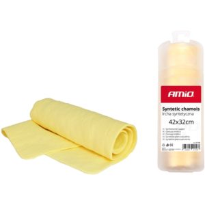 AMIO πανί καθαρισμού από συνθετικό δέρμα chamoix 01748, 42x32cm, κίτρινο 01748.