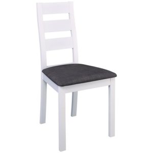 MILLER Καρέκλα Οξυά Άσπρο, Ύφασμα Γκρι 45x52x97cm Ε782,2 (Σετ 2τεμ.).( 3 άτοκες δόσεις.)