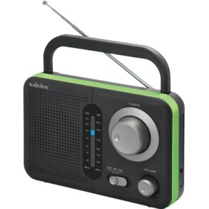 Audioline Φορητό ραδιόφωνο μπαταρίας και ρεύματος Μαύρο-Πράσινο TR-412( 3 άτοκες δόσεις.)