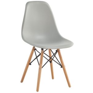 ART Wood Καρέκλα Τραπεζαρίας Κουζίνας Ξύλο - PP Γκρι 46x52x82cm ΕΜ123,01W (Σετ 4τεμ.).( 3 άτοκες δόσεις.)