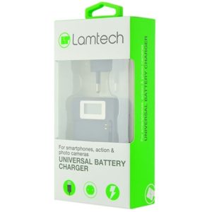 LAMTECH UNIVERSAL BATTERY CHARGER FOR SMARTPHONES, PHOTO & ACTION CAMERAS LAM063067
