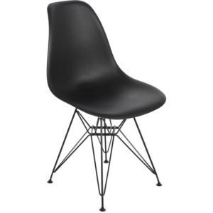 ART Καρέκλα Τραπεζαρίας Μέταλλο Βαφή Μαύρο - PP Μαύρο 46x55x82cm ΕΜ127,2 (Σετ 4τεμ.).( 3 άτοκες δόσεις.)
