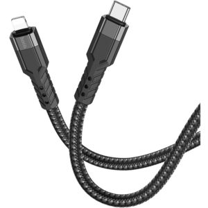 Καλώδιο Σύνδεσης Hoco U110 iP USB-C σε Lightning Braided PD20W Μαύρο 1.2m Υψηλής Αντοχής.