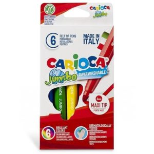 Carioca Jumbo μαρκαδόροι 6 χρωμάτων (Σετ 12τεμ).