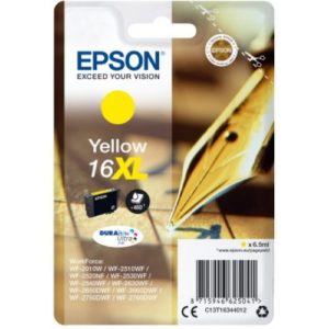 Ink Epson T163440 XL Yellow with pigment ink. C13T16344012.