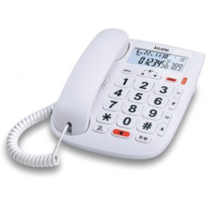 Alcatel Ενσύρματο τηλέφωνο με αναγνώριση κλήσης και μεγάλα πλήκτρα Λευκό TMAX20( 3 άτοκες δόσεις.)
