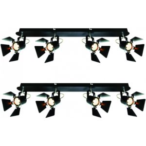 Home Lighting GU12015A-4B (x2) Mystik Packet Metal black ceiling lamp with rotating heads 77-8866( 3 άτοκες δόσεις.)