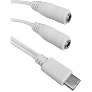 POWERTECH καλώδιο USB Type-C σε 2x 3.5mm CAB-UC055, 0.20m, λευκό CAB-UC055.