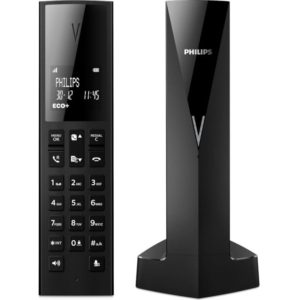 Philips M3501B/GRS Μαύρο (Ελληνικό Μενού) Ασύρματο τηλέφωνο με ανοιχτή ακρόαση, φωτ. οθόνη, φραγή κλήσεων, 50 μνήμες και micro-USB.( 3 άτοκες δόσεις.)