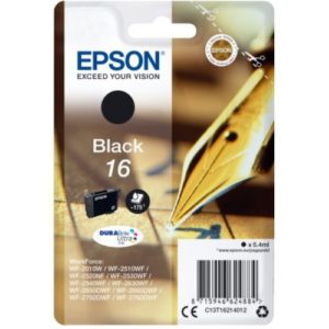 Ink Epson T162140 Black with pigment ink. C13T16214012.