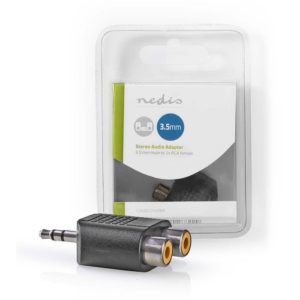 NEDIS CAGB22940BK Stereo Audio Adapter 3.5 mm Male - 2x RCA Female Black NEDIS.