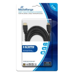 Καλώδιο MediaRange HDMI/HDMI High Speed connection with Ethernet 5.0M Black (MRCS158).