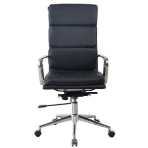Καρέκλα διευθυντική τροχήλατη μαύρη Υ106-116x56x78εκ με μαξιλάρι (Σετ 2τεμ).( 3 άτοκες δόσεις.)