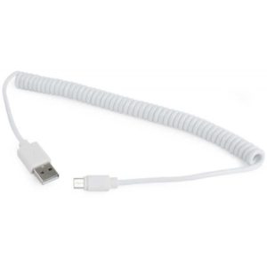 CABLEXPERT ΚΑΛΩΔΙΟ MICRO USB SPIRAL , 1.8m WHITE