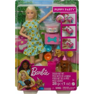 Mattel Barbie You Can Be Anything: Puppy Party Blonde Doll and Playset (GXV75)