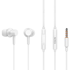 YISON earphones με μικρόφωνο X2, 3.5mm, 1.36m, λευκά X2-WH.