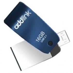 Addlink 16GB OTG 2 in 1 (Micro USB+USB3.1) Blue ( ad16GBT55B3 ).