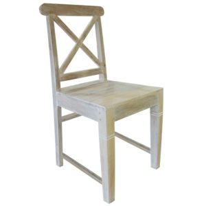 MAISON KIKA Καρέκλα Dining Ξύλo Mango - Antique Άσπρο 46x50x94cm ΕΙ916 (Σετ 2τεμ.).( 3 άτοκες δόσεις.)