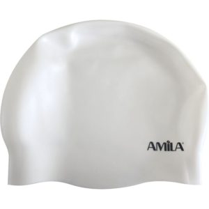 Σκουφάκι Κολύμβησης AMILA Medium Hair HQ Λευκό 47027.