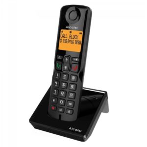 Ασύρματο Ψηφιακό Τηλέφωνο Alcatel S280 EWE με Ανοιχτή Ακρόαση και Δυνατότητα Αποκλεισμού Κλήσεων Μαύρο.( 3 άτοκες δόσεις.)