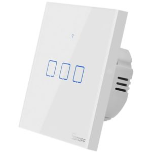 SONOFF smart διακόπτης ΤΧ-T2EU3C, αφής, Wi-Fi, τριπλός, λευκός TX-T2EU3C.