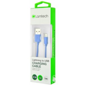 LAMTECH CHARGING CABLE iPhone 5/6/7 1m BLUE LAM445141