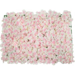 GloboStar 78322 Συνθετικό Πάνελ Λουλουδιών - Κάθετος Κήπος Άγρια Ορτανσία Ροζ/Λευκό Μ60 x Υ40 x Π5cm.