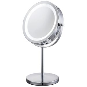 Καθρέφτης δύο όψεων TOOL-0041, με φωτισμό LED, 10x zoom, ασημί TOOL-0041.