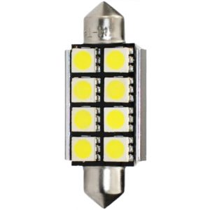 M-Tech ΛΑΜΠΑΚΙΑ ΠΛΑΦΟΝΙΕΡΑΣ C5W/C10 12V 1,92W SV8,5 41mm CAN-BUS+RADIATOR LED 8xSMD5050 PREMIUM ΛΕΥΚΟ 1ΤΕΜ..