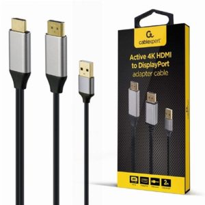 CABLEXPERT 4K HDMI MALE TO DISPLAYPORT MALE ADAPTER CABLE 2M BLACK RETAIL PACK A-HDMIM-DPM-01( 3 άτοκες δόσεις.)