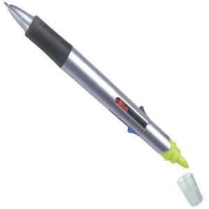 Στυλό με 4χρώματα - μαρκαδόρο υπογράμμισης (Σετ 6τεμ).