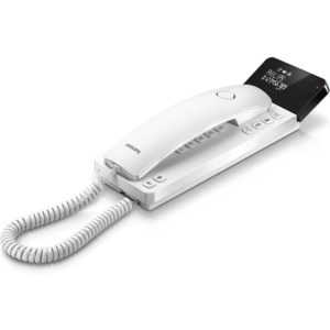 Philips M110W/GRS Λευκό Ενσύρματο τηλέφωνο γόνδολα με οθόνη και ανοιχτή ακρόαση συμβατό με ακουστικά βαρηκοΐας.( 3 άτοκες δόσεις.)