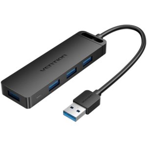 VENTION 4-Port USB 3.0 Hub with Power Supply 1M Black (CHLBF).