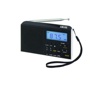 Akai AWBR-305 Φορητό ψηφιακό ραδιόφωνο παγκοσμίου λήψης με οθόνη και ρολόι.