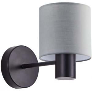 Home Lighting SE21-BL-16-SH2 ADEPT BLACK WALL LAMP GREY SHADE+ 77-8313