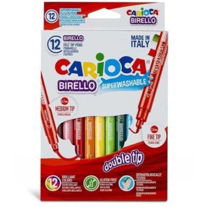 Carioca Birello μαρκαδόροι διπλής γραφής 12 χρωμάτων (Σετ 12τεμ).( 3 άτοκες δόσεις.)