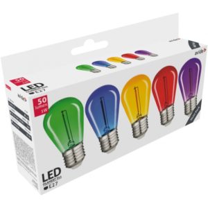 Avide Διακοσμητική Λάμπα LED Filament 0.6W E27 (4τμχ) (Πράσινο/Μπλέ/Κίτρινο/Κόκκινο).