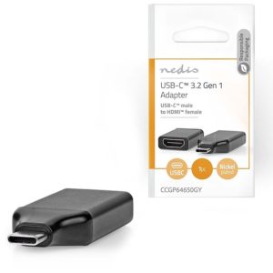 NEDIS CCGP64650GY USB Adapter USB 3.2 Gen 1 USB-C Male HDMI Female Black / Grey NEDIS.