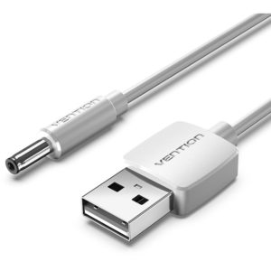 VENTION USB to DC 3.5mm Barrel Jack Power Cable 0.5M White (CEXWD).