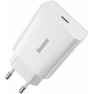 Baseus Φορτιστής Χωρίς Καλώδιο με Θύρα USB-C 20W Power Delivery Λευκός (CCFS-SN02) (BASCCFS-SN02).