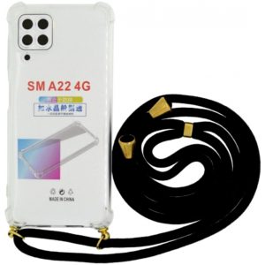 Θήκη Ancus Crossbody για Samsung SM-A225F Galaxy A22 Διάφανη με Κορδόνι Μαύρο.