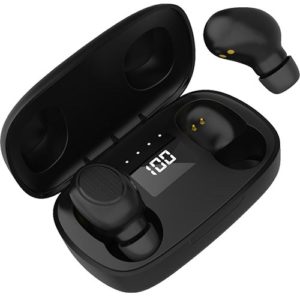 LAMTECH TWS EARBUDS V5.0 WITH LED SCREEN BLACK LAM023138