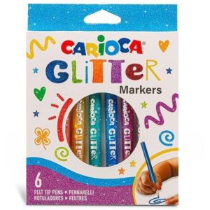 Carioca glitter markers 6 χρωμάτων (Σετ 3τεμ).