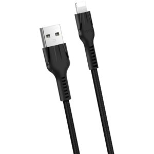 Καλώδιο σύνδεσης Hoco U31 Benay Braided με Νάυλον Κορδόνι USB σε Lightning 2.4A Μαύρο 1,2m.