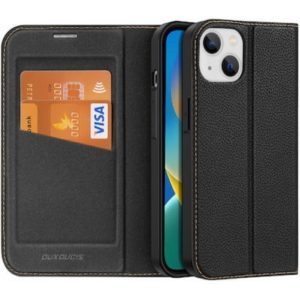 Θήκη iPhone 14 Dux Ducis Skin X2 Series με βάση στήριξης, υποδοχή καρτών και μαγνητικό κούμπωμα Flip Wallet από συνθετικό δέρμα και εσωτερικό TPU μαύρο.