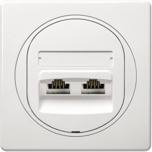 EON Data socket double 2xRJ45 Cat 6 UTP, white.