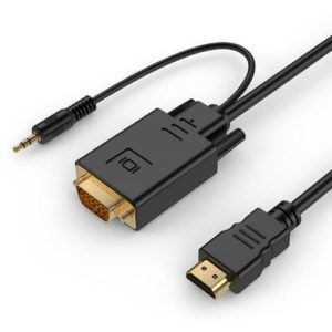 CABLEXPERT HDMI TO VGA AND AUDIO ADAPTER CABLE SINGLE PORT 1,8M BLACK A-HDMI-VGA-03-6