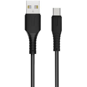 ROCKROSE καλώδιο USB σε Micro USB Alpha AM, 2.4A 12W, 1m, μαύρο RRCS12M.
