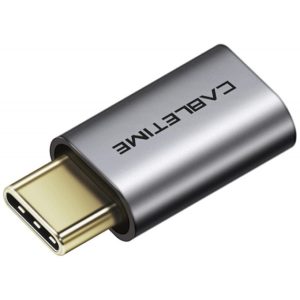 CABLETIME αντάπτορας USB Type-C σε USB Micro θηλυκό C160, γκρι 5210131038482.