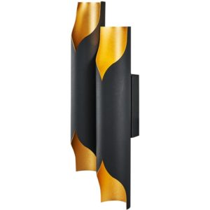 ArteLibre Φωτιστικό Τοίχου OCLOYA Πολύφωτο Μαύρο/Χρυσό Μέταλλο/Αλουμίνιο 16x46x11cm.( 3 άτοκες δόσεις.)